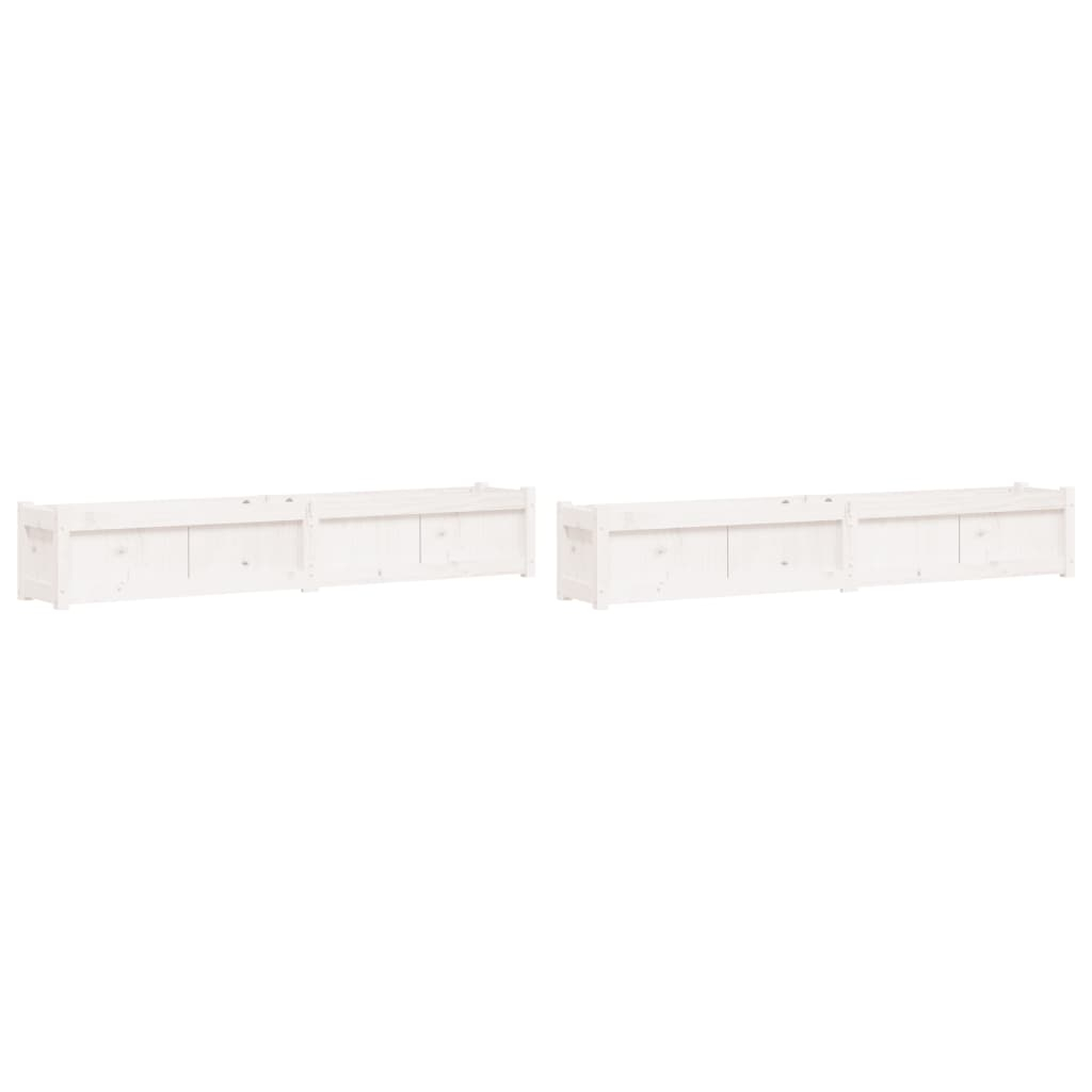 vidaXL jardineras de exterior 2 unidades madera maciza de pino blanco