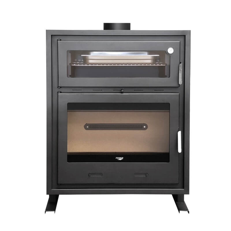 Insertable de leña con horno coral 90 para chimenea cassette de 13 kw