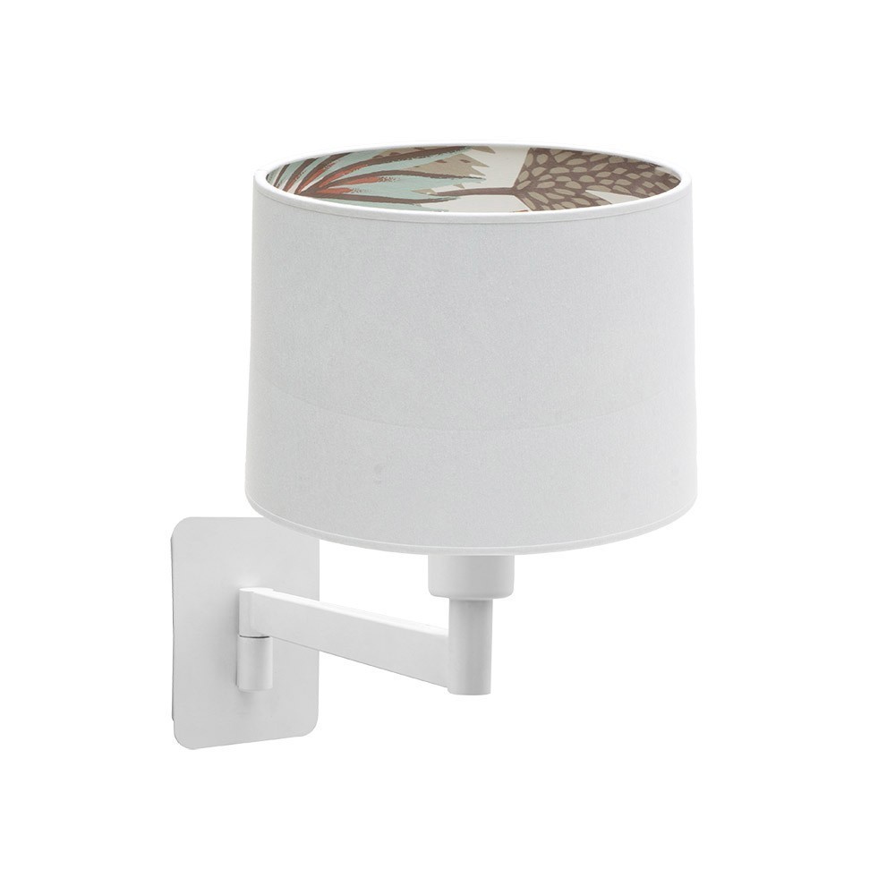Aplique tunez 1xe14 blanco/blanco-estampado abatible 26,5x22x30cm