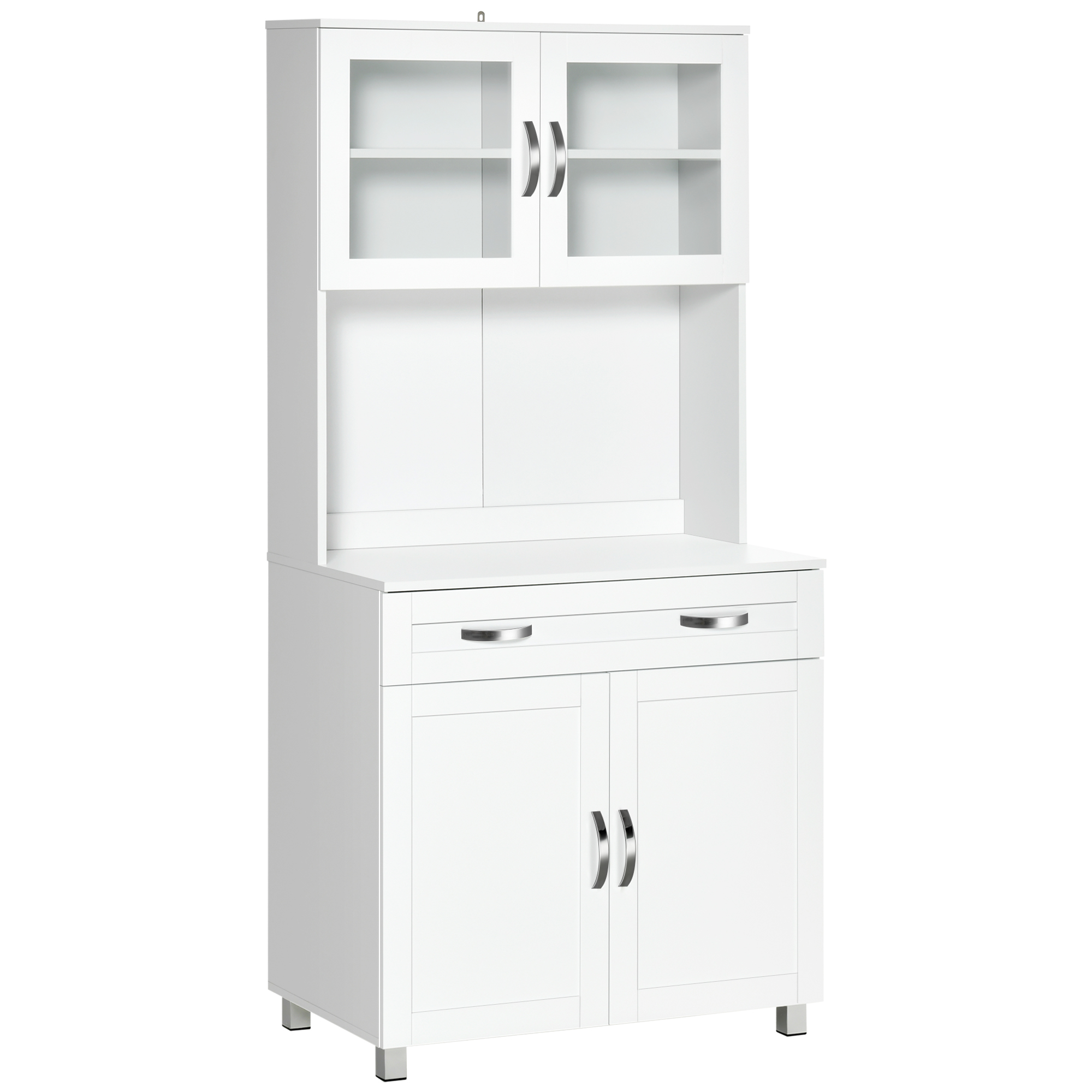 Armario buffet cocina mdf, aglomerado de madera, vidrio color blanco