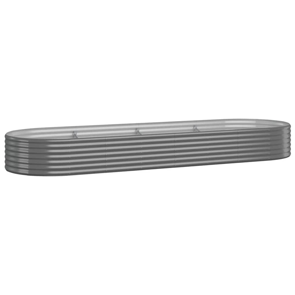 vidaXL jardinera arriate acero galvanizado gris 322x100x36 cm