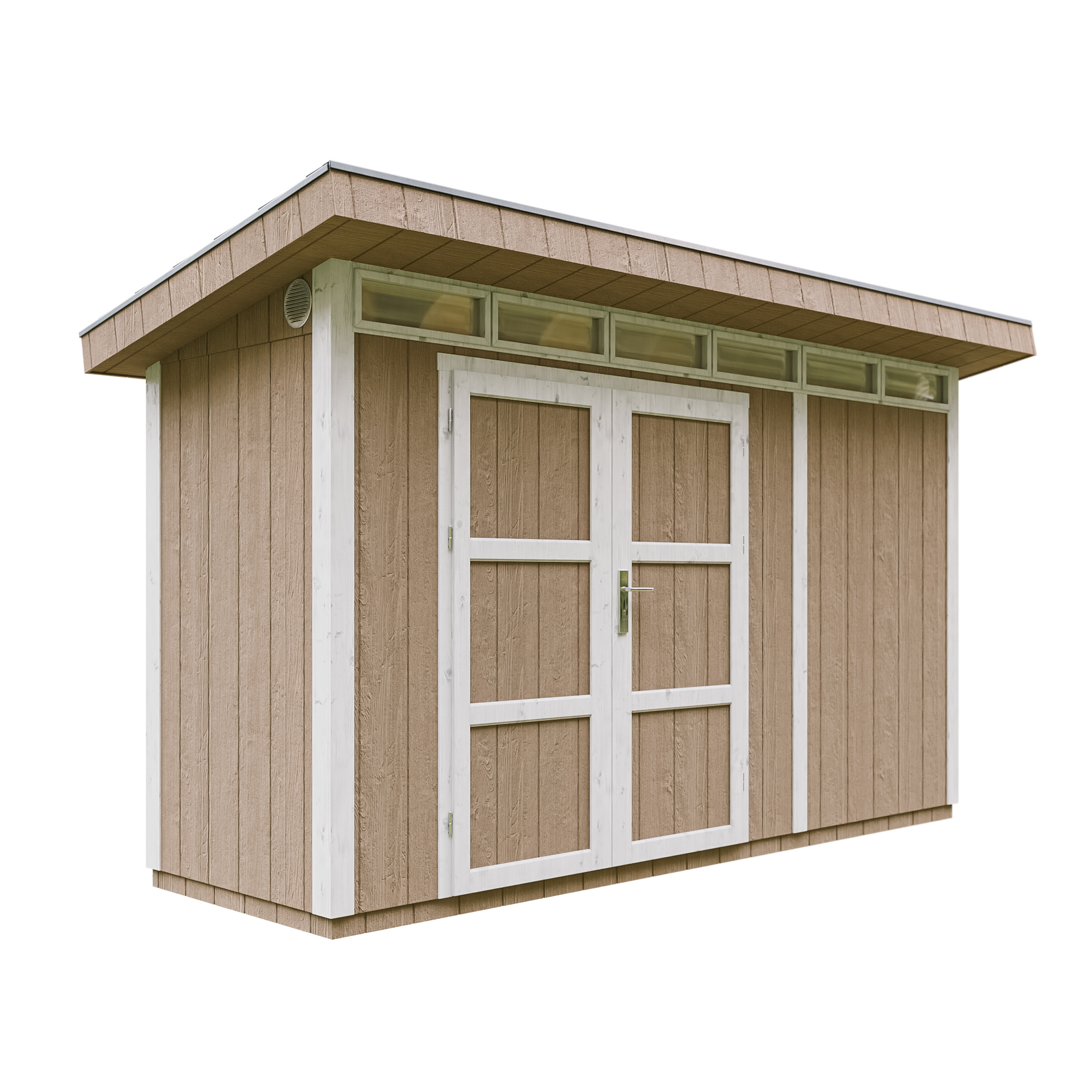 Caseta de jardín Timbela m902a-terra brown, 4,3 m², premium, 161×411 cm
