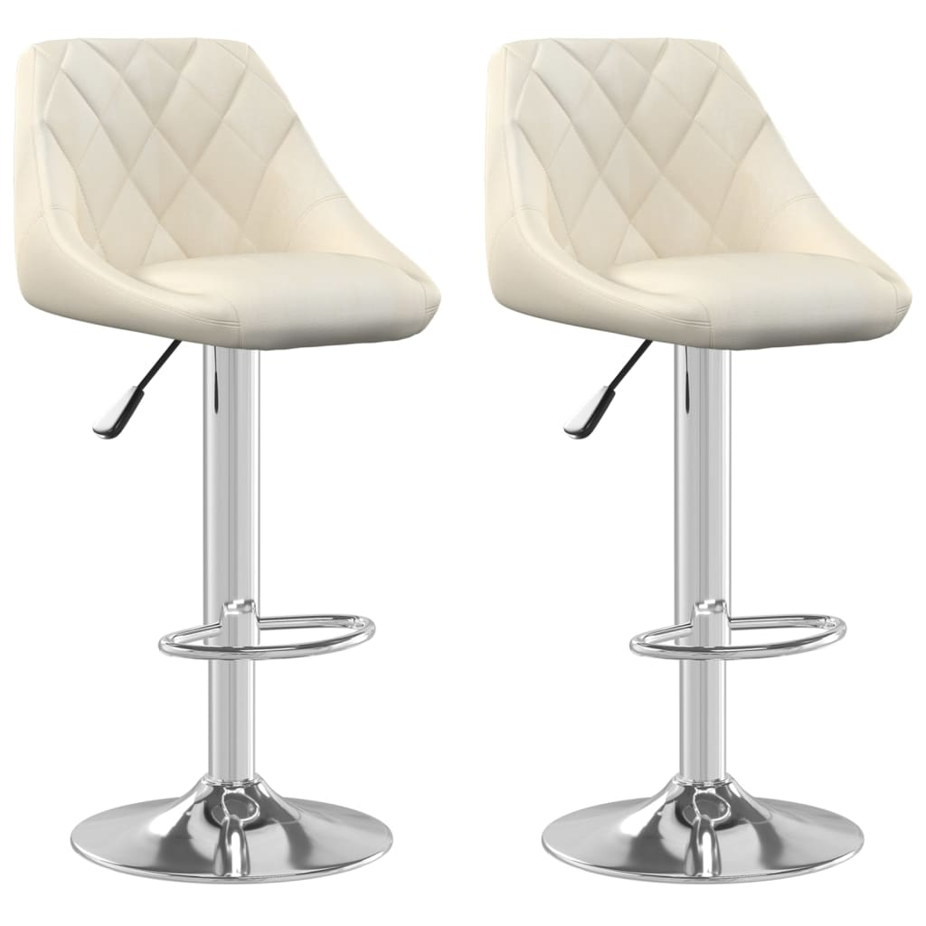vidaXL taburete de cocina 2 unidades de terciopelo crema