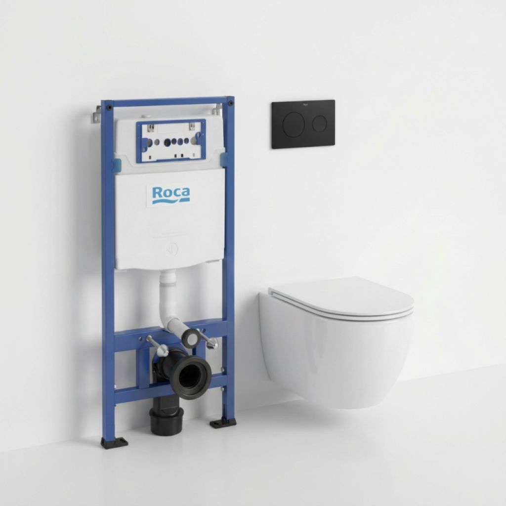 Roca duplo + pl10 negro mate + wc kp round pro total clean