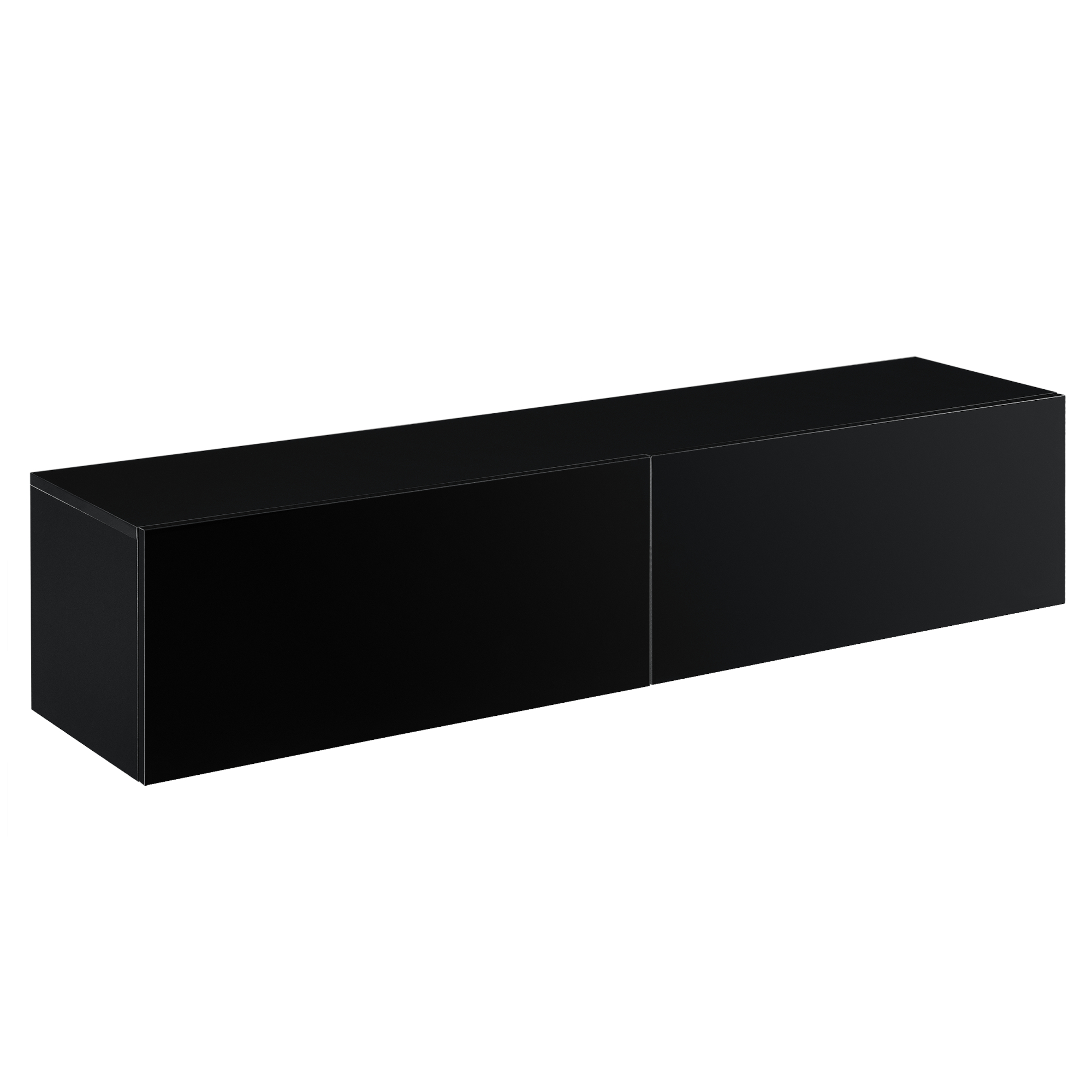 Mueble de tv de pared evaton aglomerado 140 x 33 x 30 cm negro alto brillo