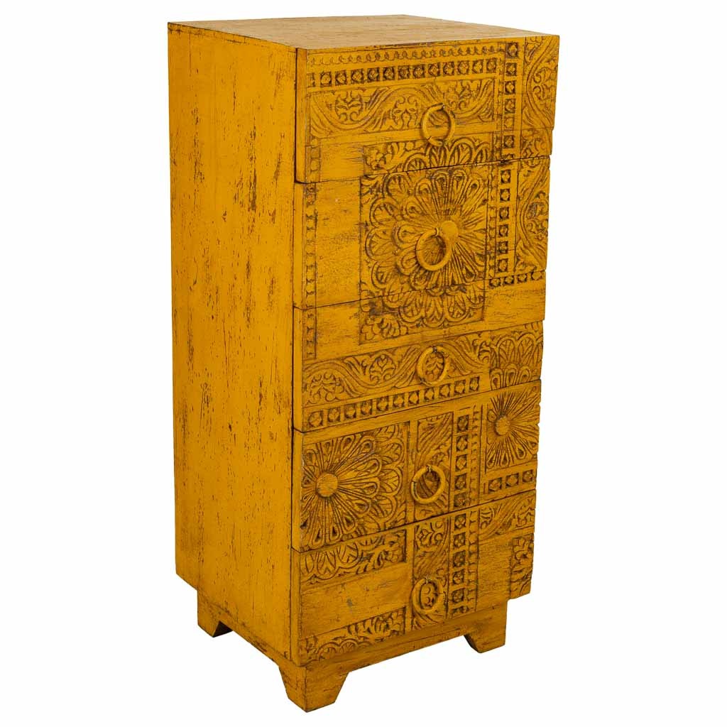 Sinfonier de madera artesanal amarillo 45x40x100