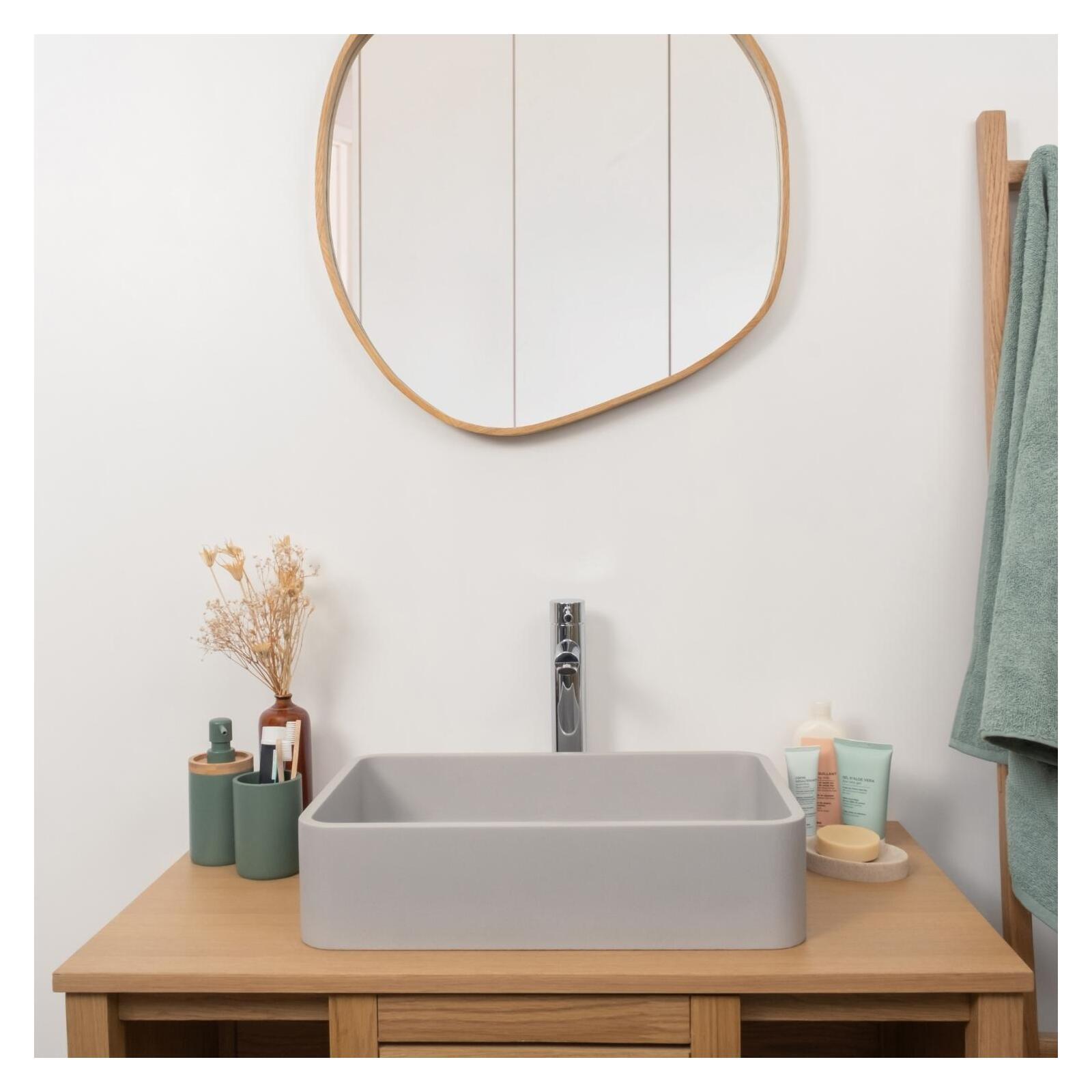 Lavabo sobre encimera rectangular alan en hormigón gris 50x32,5cm