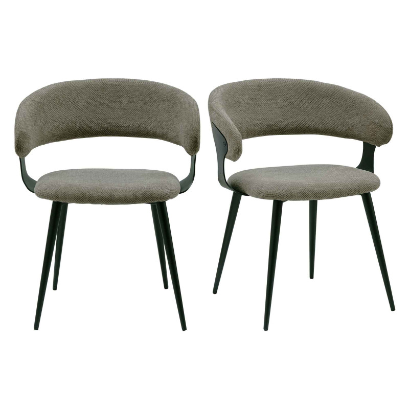 Nino-sillas de comedor en tela luxury topo (x2)