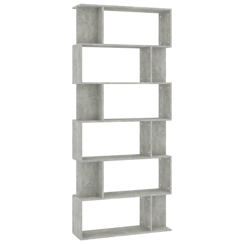 vidaXL estantería madera contrachapada gris hormigón 80x24x192cm
