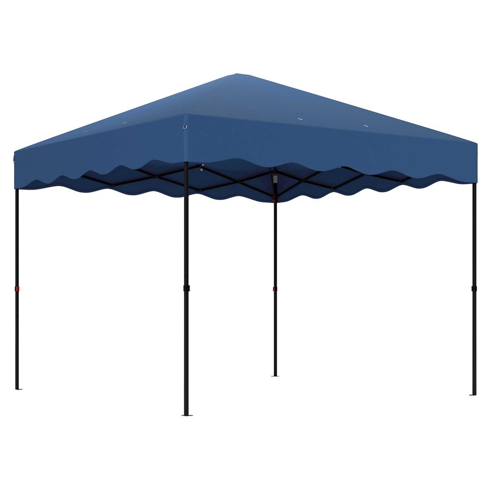 Carpa plegable 297x297x287 cm metal, tela oxford color azul Outsunny