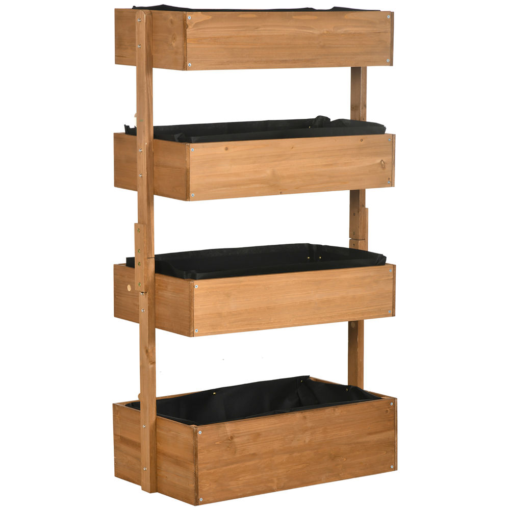 Jardinera 80x45x142 cm madera de abeto color naranja Outsunny