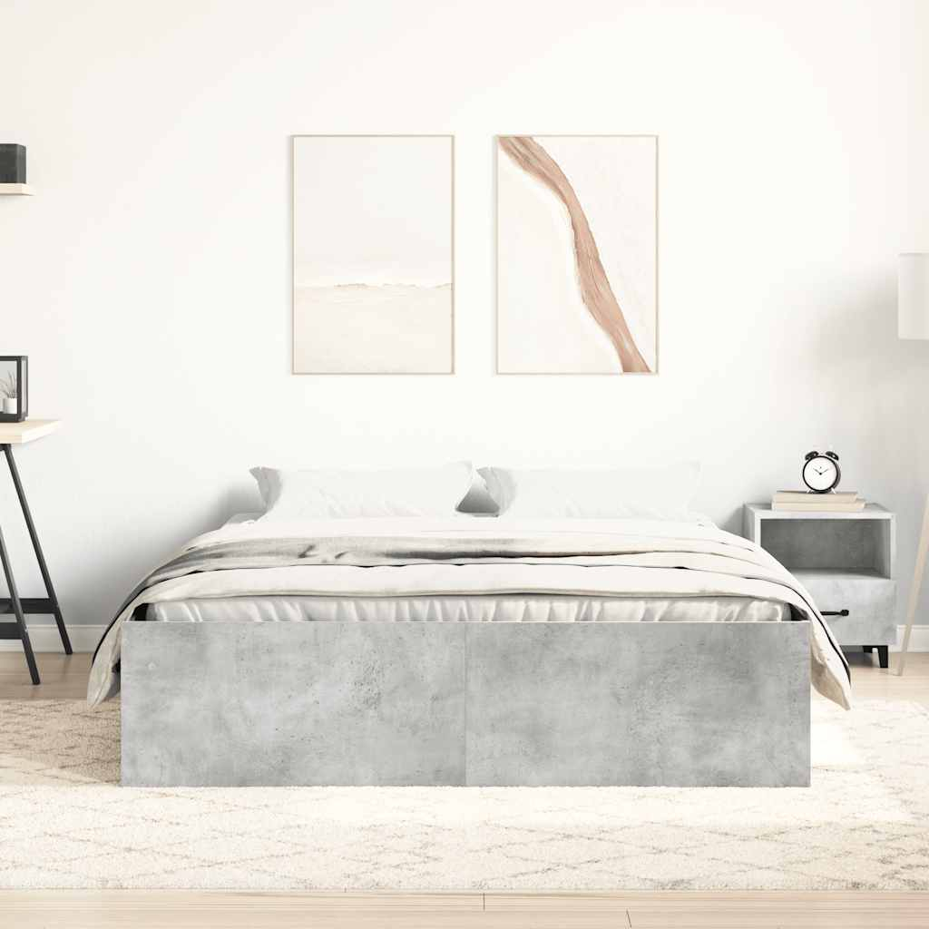 vidaXL estructura de cama gris hormigón 140x200 cm