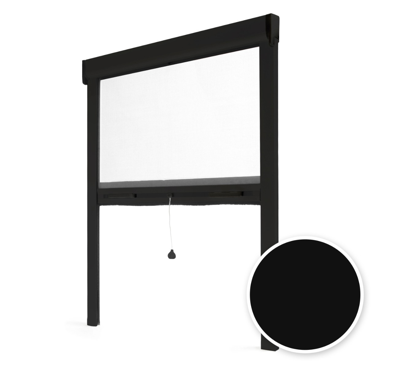 Mosquitera enrollable para ventana 80x100 cm - negro