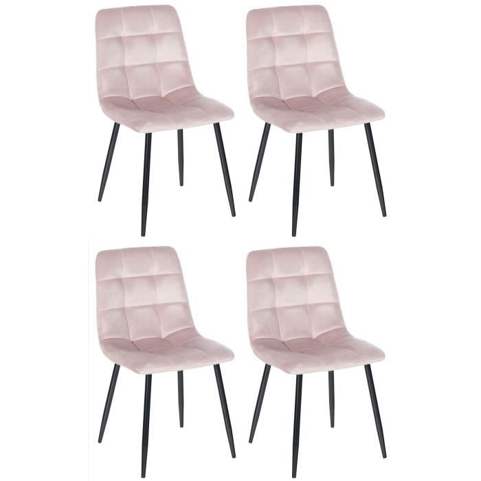 Sillas de comedor antibes terciopelo rosa pack 4