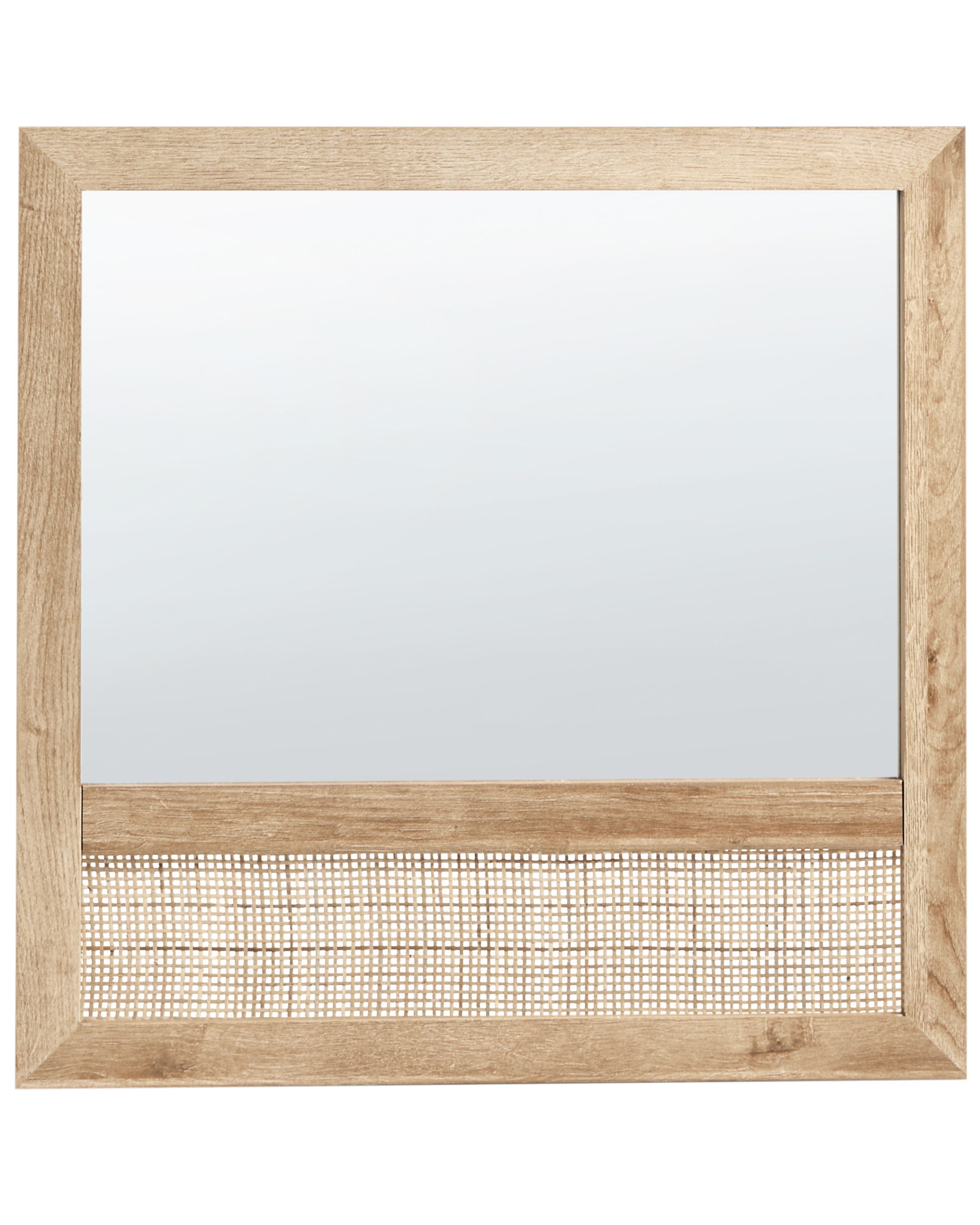 Espejo de pared rosell 60 cm 60 cm marrón claro