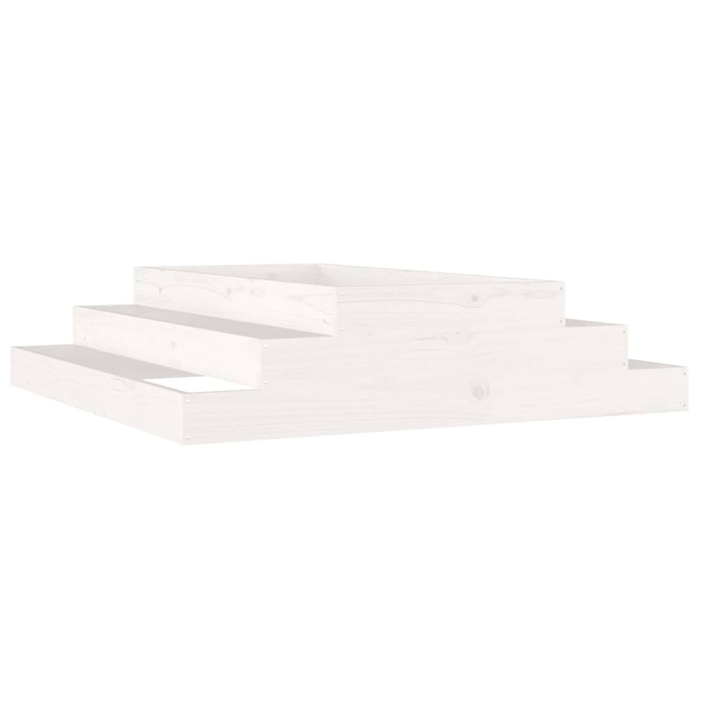 vidaXL jardinera madera maciza de pino blanco 110x110x27 cm