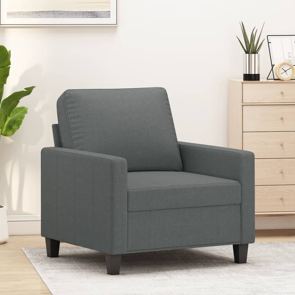 Sillón de tela gris oscuro 60 cm qweo2293