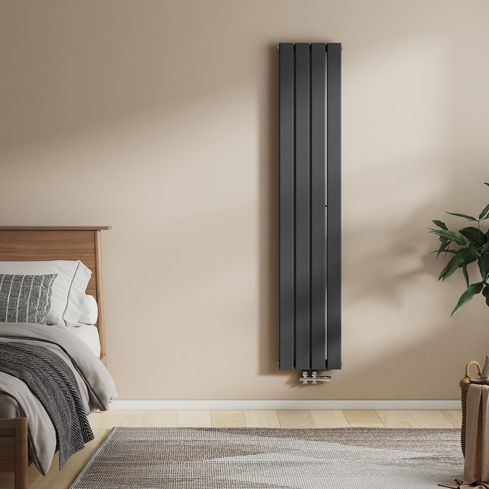 Emke radiador vertical plano monocapa de acero, antracita 160x30 cm