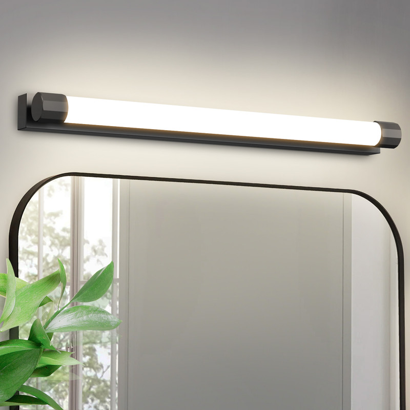 Nettlife aplique espejo baño LED 50cm negro ip44 10w neutra 4000k