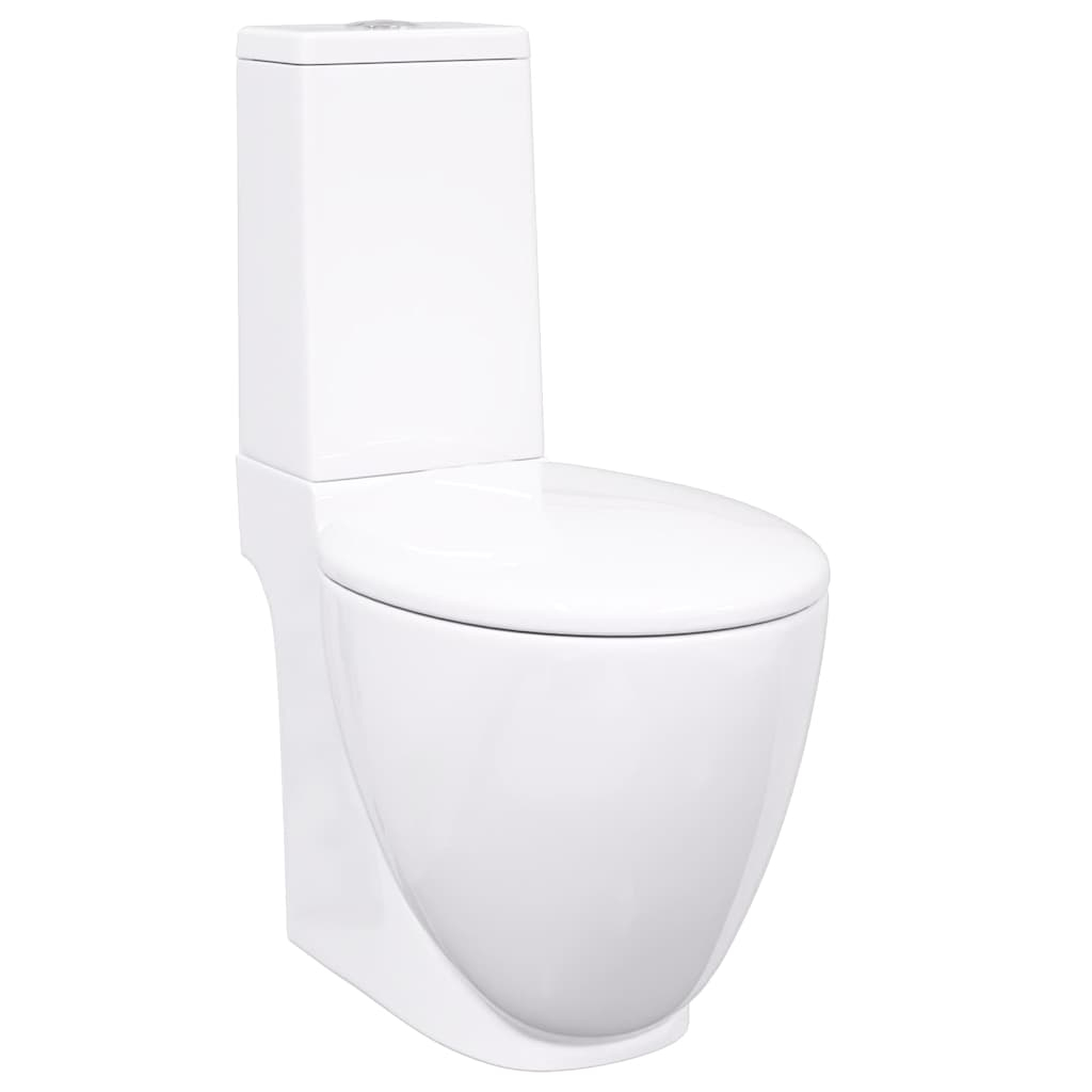 vidaXL inodoro de cerámica con cisterna blanco