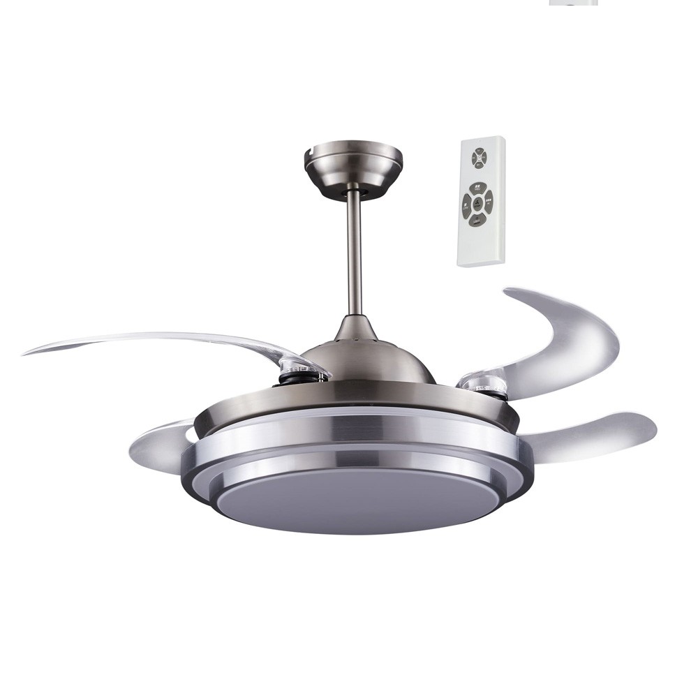 Ventilador de techo con luz LED twin plateado con aspas plegables ø112