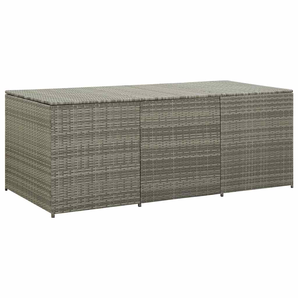 vidaXL caja de almacenaje de jardín ratán sintético gris 180x90x70 cm