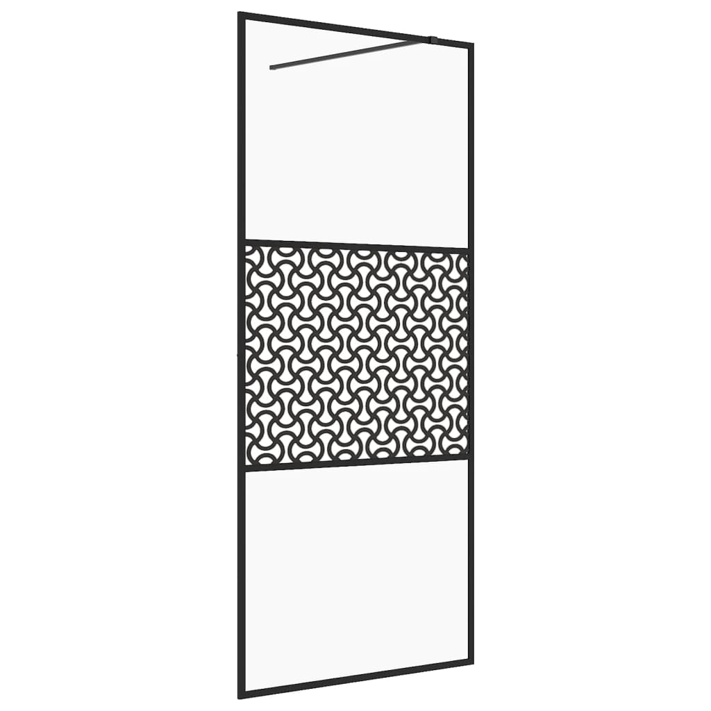 vidaXL mampara ducha accesible vidrio esg transparente negro 90x195 cm