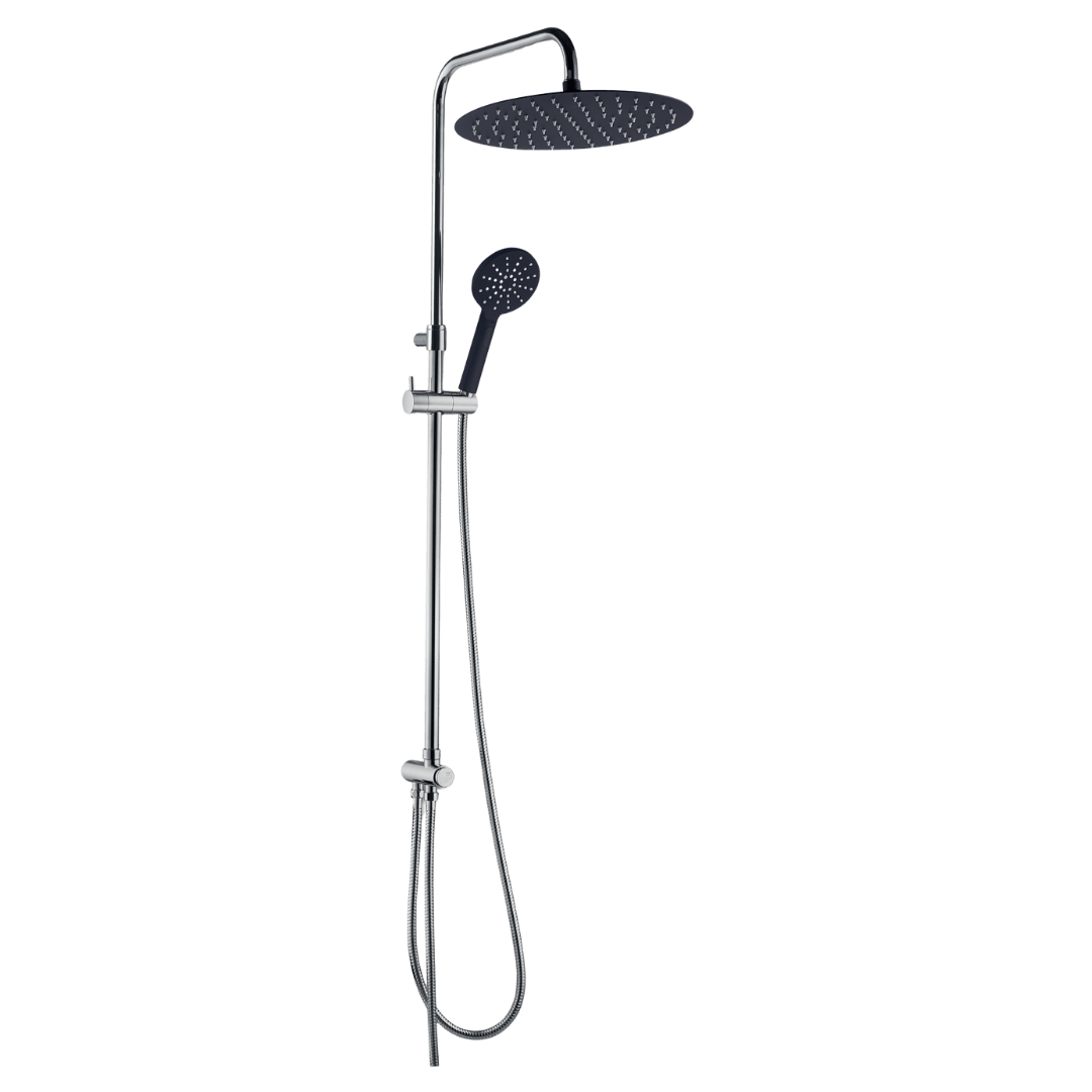 Essesmart columna de ducha sin mezclador cromada y negra