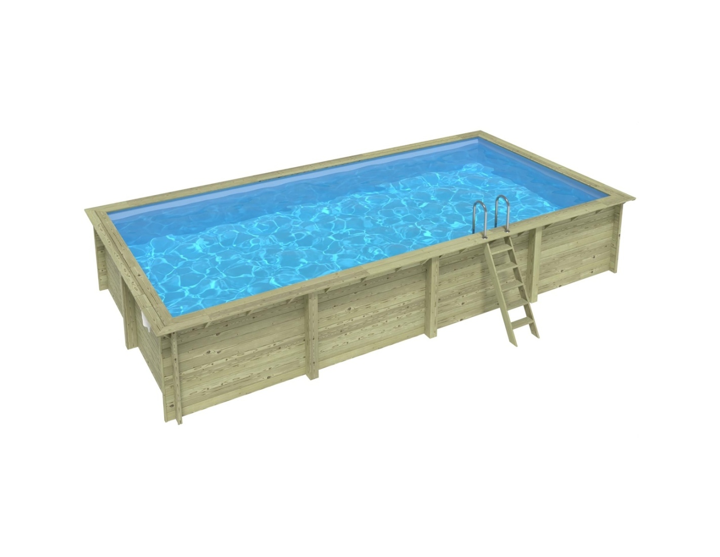Piscina de madera aqua 8.5x4.35 – h.1.45, azul, - sin solera - bas7309ospu