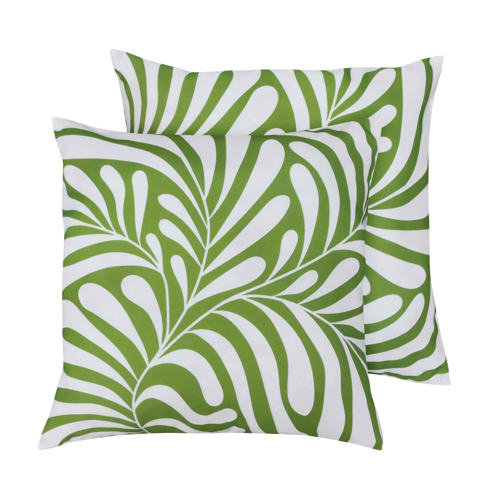 Oviala - juego de 2 cojines cuadrados de poliéster 45x45x8 cm verde oliva