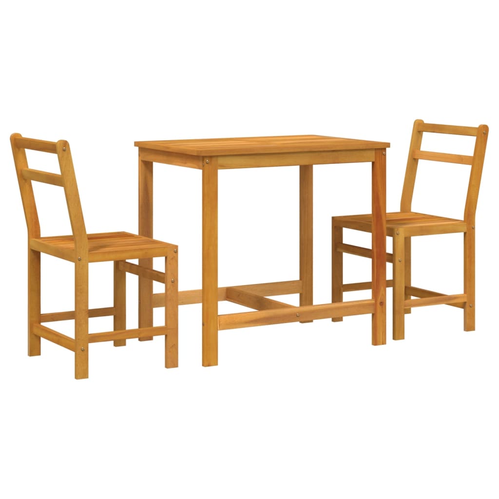 vidaXL juego de balcón 3 piezas madera maciza de acacia