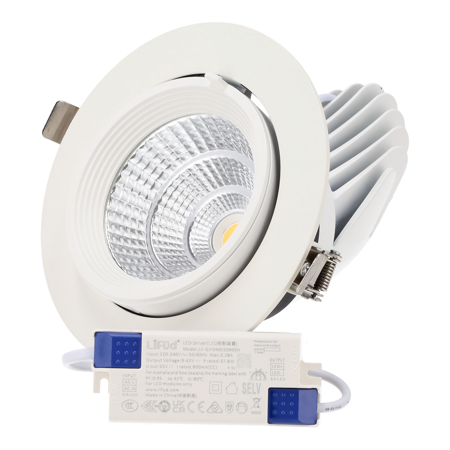 Downlight LED basculante empotrable - chip especial para carnicerías 40w