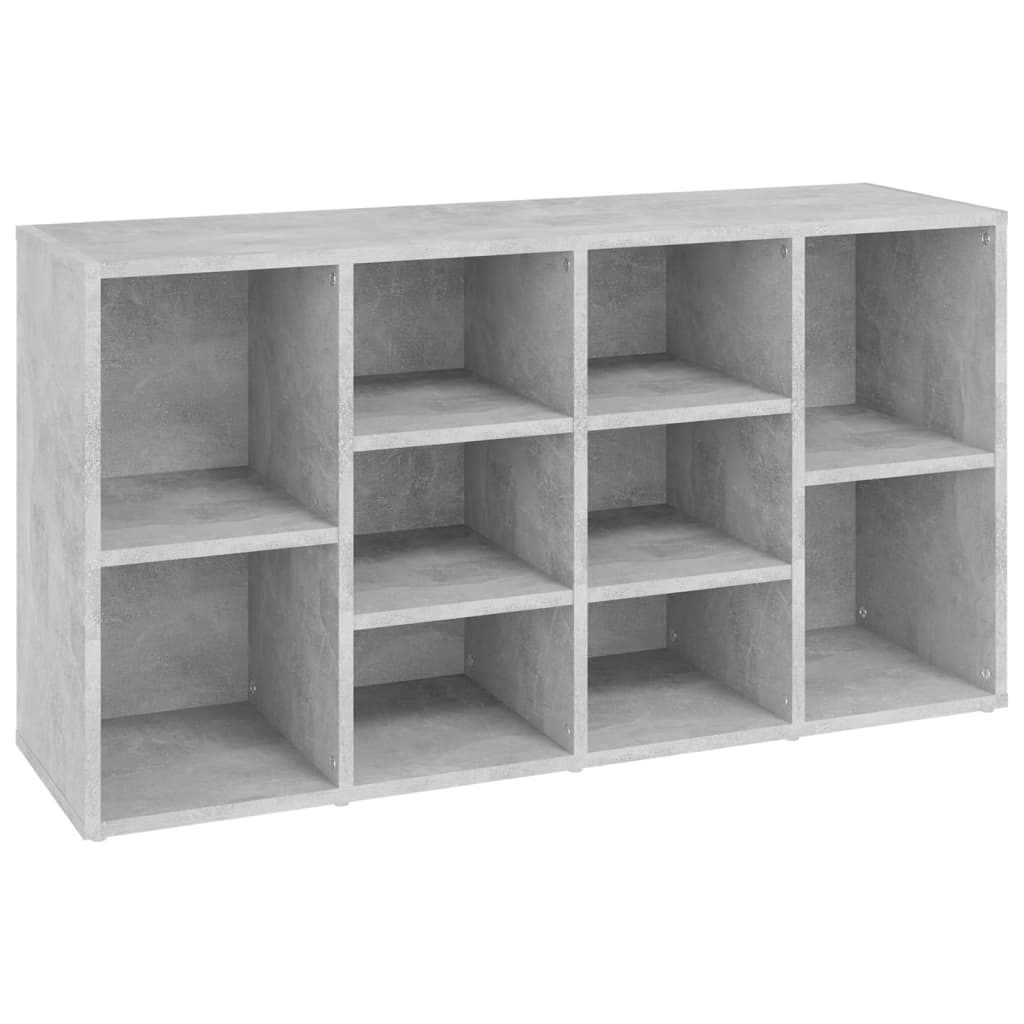 vidaXL zapatero madera contrachapada gris hormigón 103x30x55cm