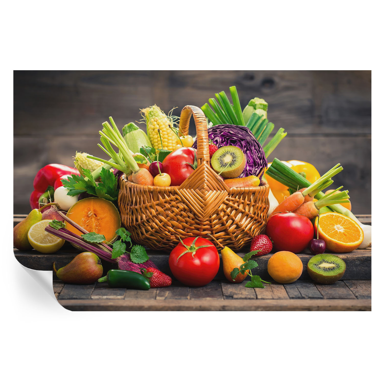 Papel pintado autoadhesivo riqueza frutal 104x152 tulup
