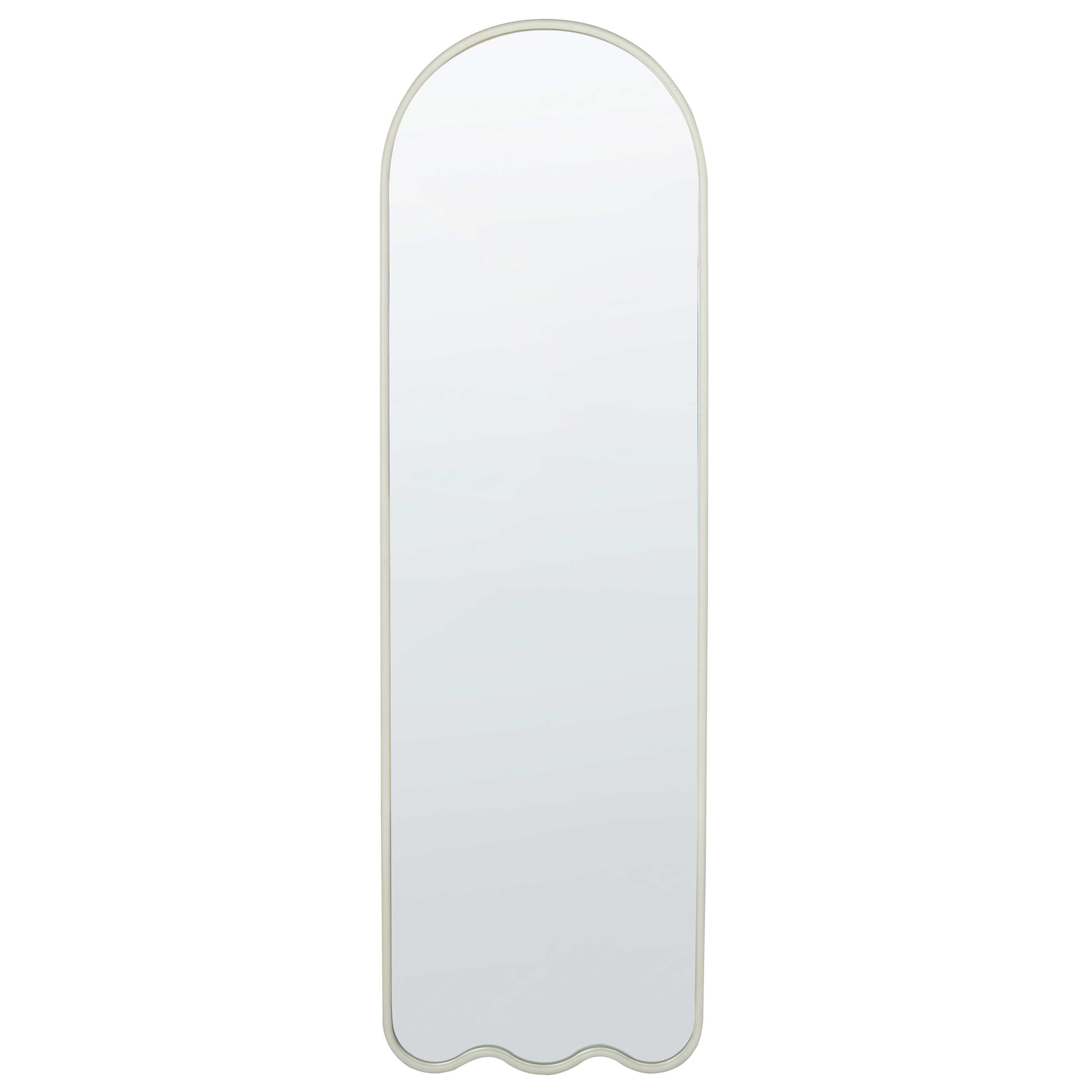 Espejo de pared bussy 45 cm 145 cm metal blanco crema