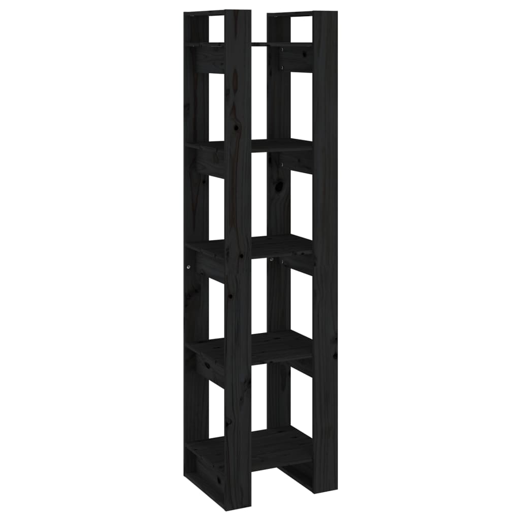 vidaXL estantería/divisor de espacios madera pino negro 41x35x160 cm