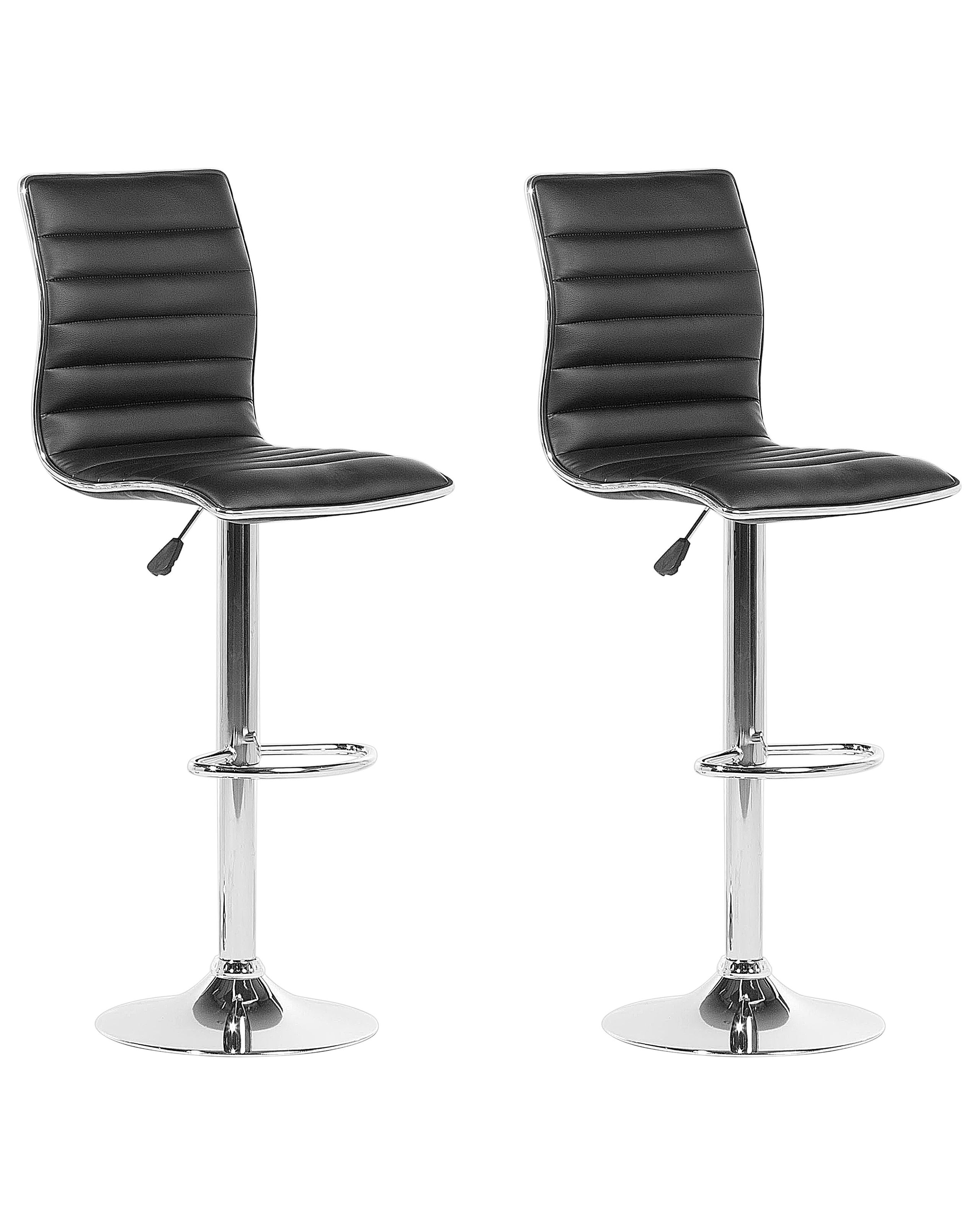 Conjunto de 2 sillas de bar lucerne giratoria piel sintética negro