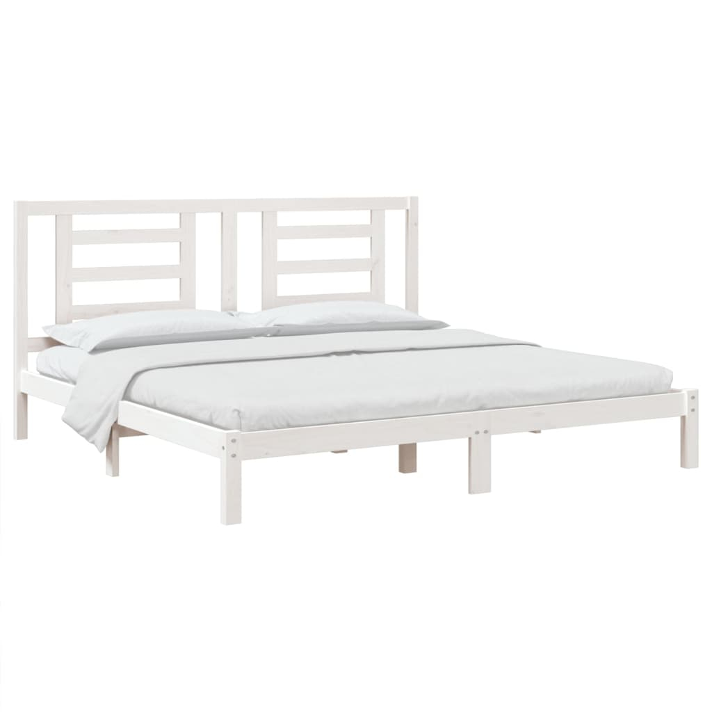 vidaXL estructura de cama madera maciza blanco supe king 180x200 cm