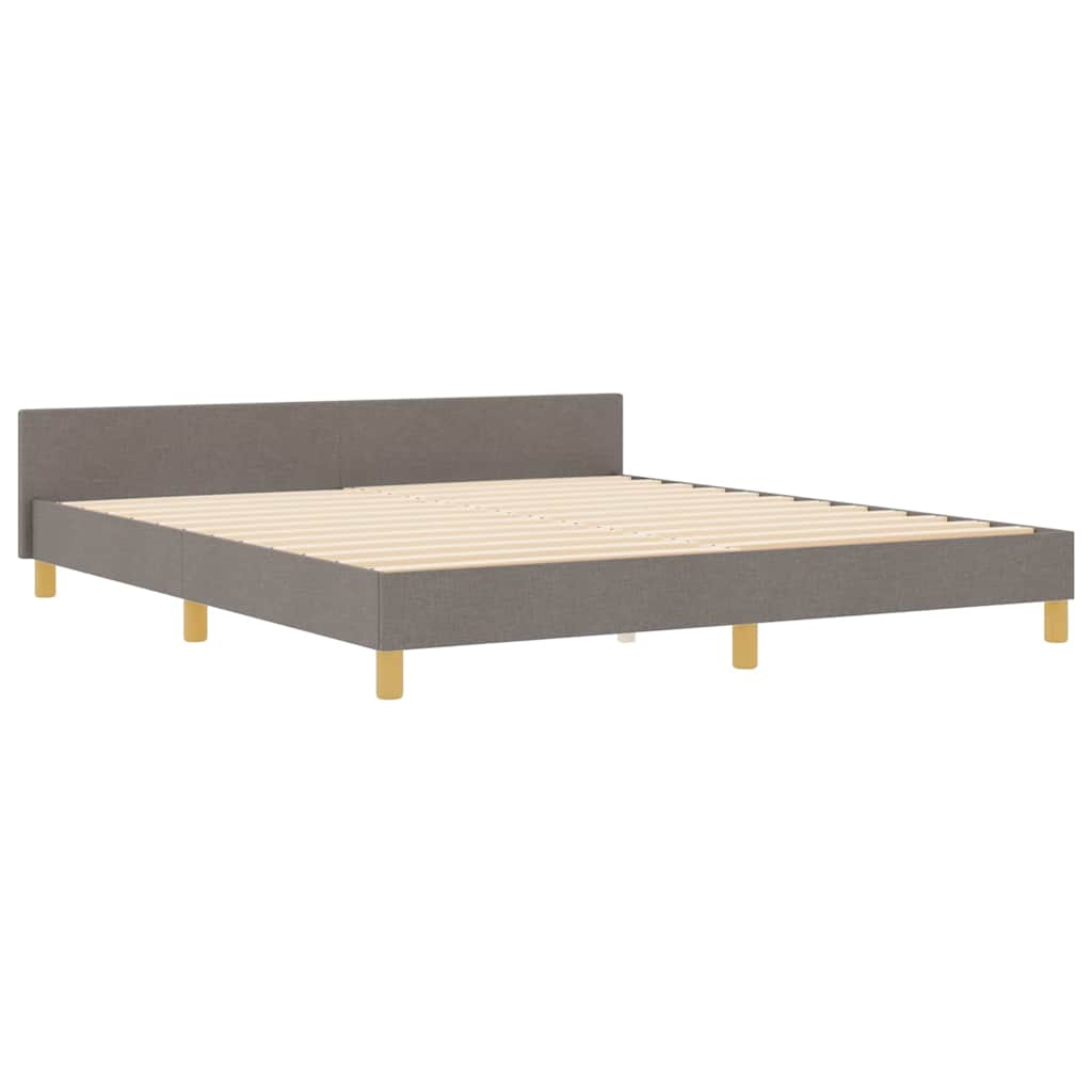 vidaXL estructura de cama con cabecera taupé 180 x 200 cm tela