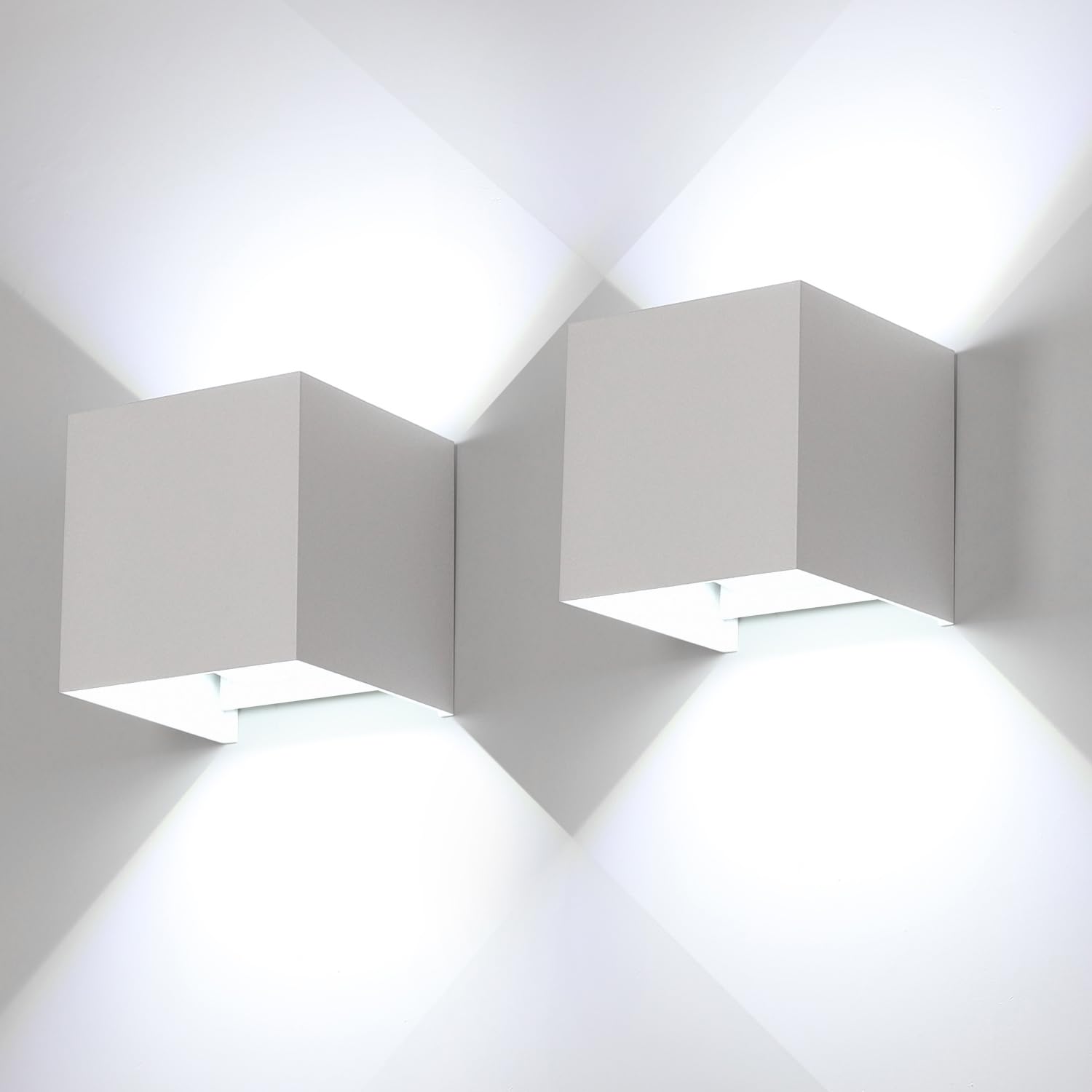 Aplique de pared 2 uds. Interior y exterior regulable 12 w