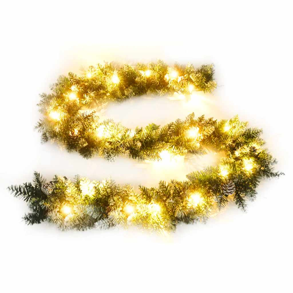 vidaXL guirnalda de navidad con luces LED PVC verde 5,2 m
