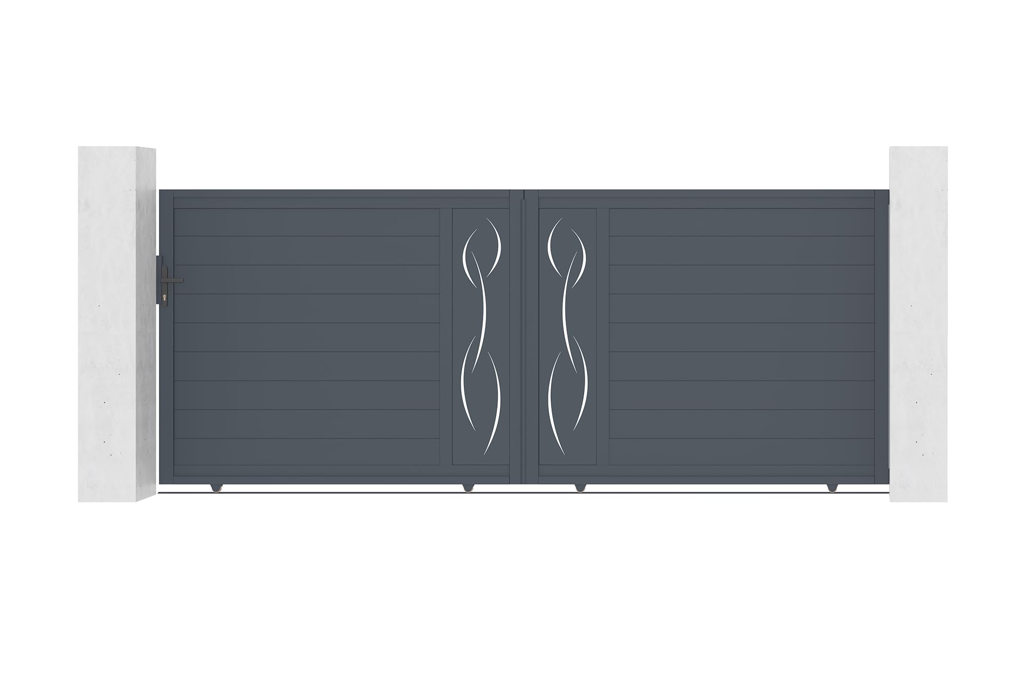 Puerta corredera 4m life alt.160cm aluminio gris + puerta + 4 postes elda