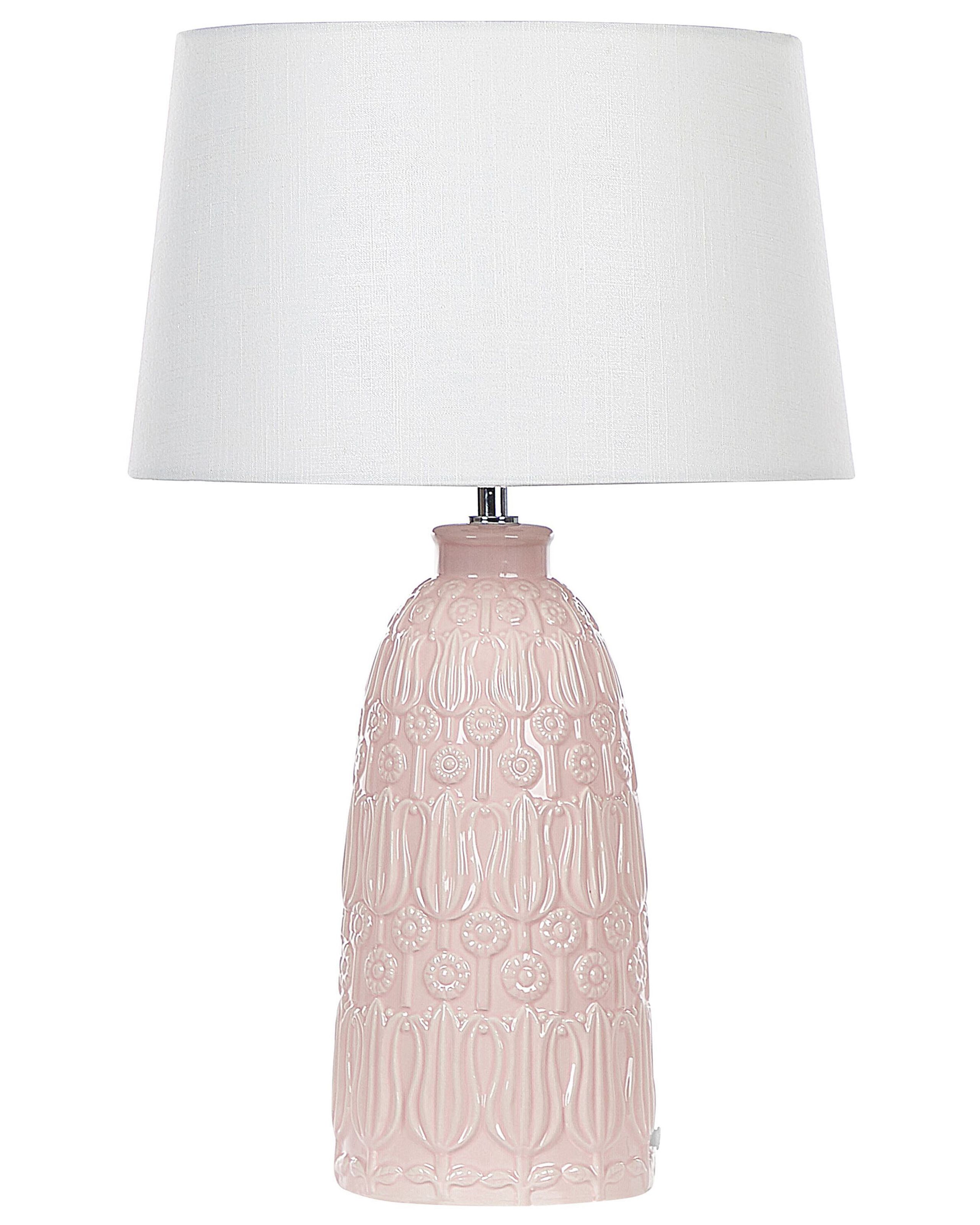 Lámpara de mesa zarima cerámica rosa