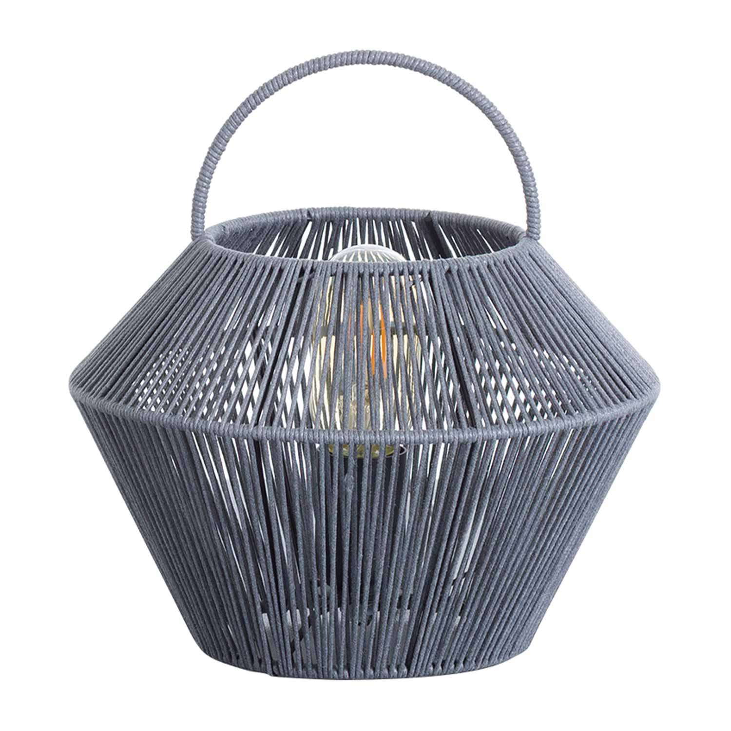 Lámpara de mesa shaoran gris 24x24x25cm 7hsevenon deco