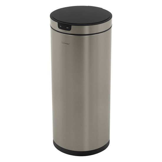 Cubo de basura con sensor de movimiento 40l de acero plateado