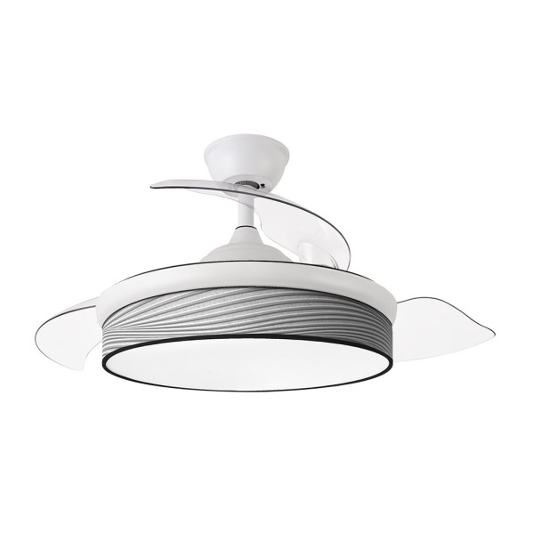 Ventilador dc moda 72w blanco/surco gris 3 aspas
