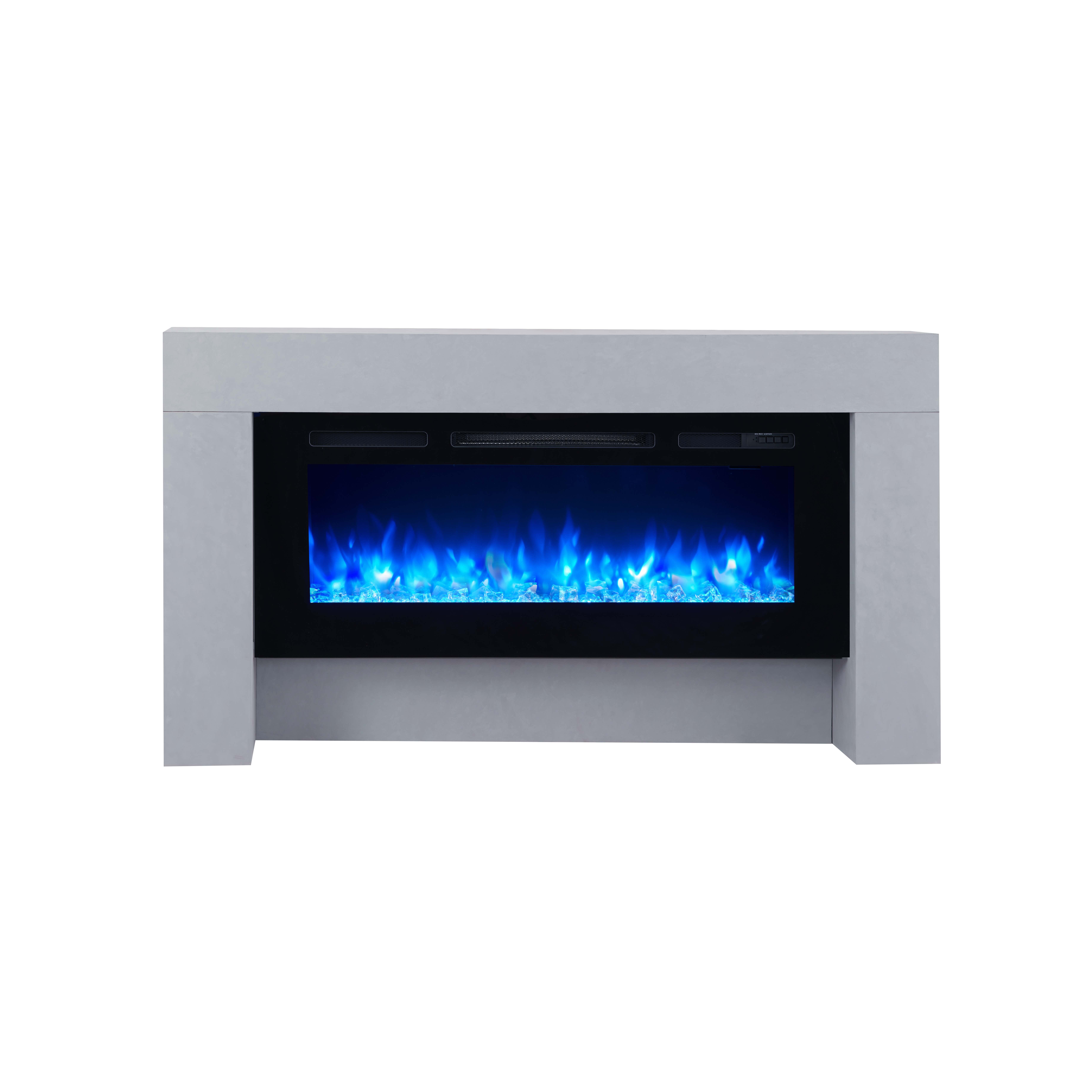 Chimenea eléctrica BALDERIA Zeus - de pie, 2000 W - aspecto hormigón