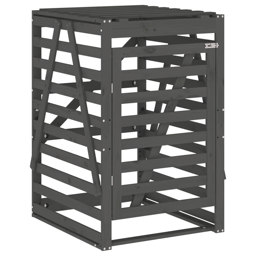 vidaXL cobertizo para cubos de basura madera pino gris 84x90x128,5 cm