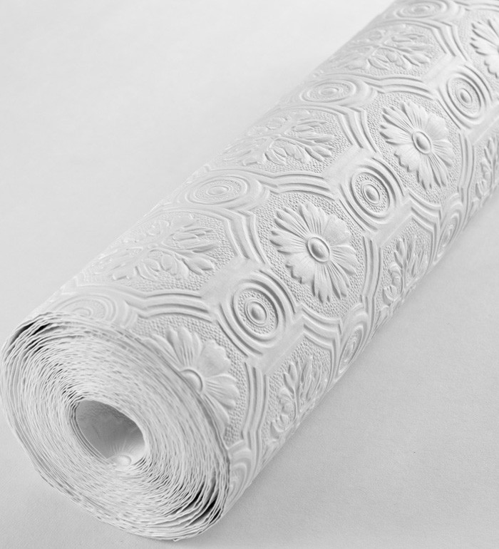 Papel pintado gaulan repintable lavable damasco blanco con 5.23m²