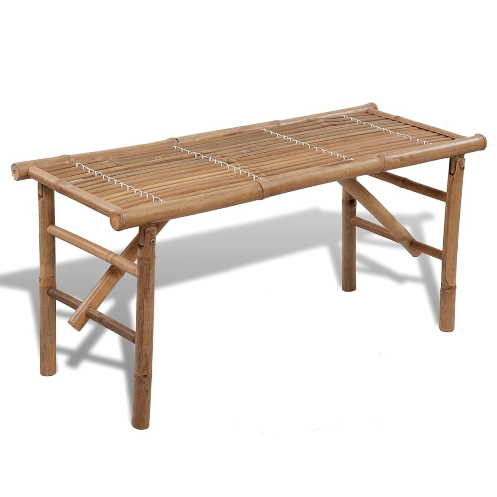 vidaXL banco de jardín plegable bambú 118 cm